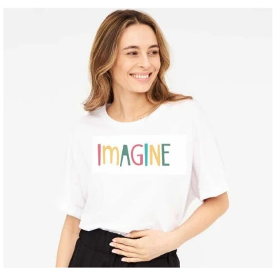 WiDDA berlin T-Shirt IMAGINE weiß aus Bio-Baumwolle
