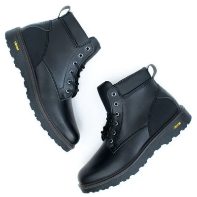 Will's Vegan Shop WVSport Wasserdichte Städtische Herren Stiefel in Schwarz