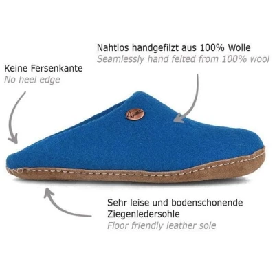 WoolFit Filz Puschen ohne Fersenrand aus 100% Wolle - handgefilzte Pantoffeln