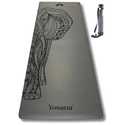 Yosana Yogamatte Ultra Grip inkl. Baumwolltragegurt (Elefant Grau)