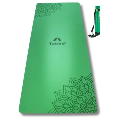 Yosana Yogamatte Ultra Grip inkl. Baumwolltragegurt (Grün)