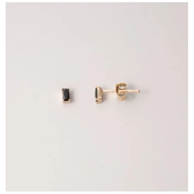 fejn jewelry Ohrstecker 'black baguette'