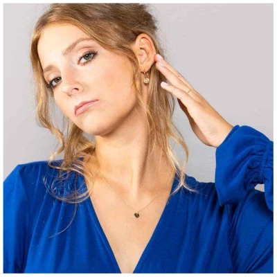 fejn jewelry Set Kette 'shiny disc' + Creole mit Disc Anhänger