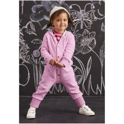 hessnatur Baby Fleece Overall Regular aus Bio-Baumwolle - rosa - Größe 62/68