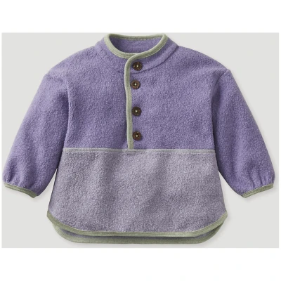 hessnatur Baby Fleece Sweater Relaxed BetterRecycling aus Bio-Baumwolle - lila - Größe 62/68