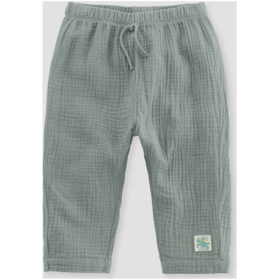 hessnatur Baby Musselin Hose Regular aus Bio-Baumwolle - grün - Größe 62/68
