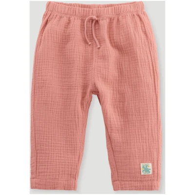 hessnatur Baby Musselin Hose Regular aus Bio-Baumwolle - rosa - Größe 62/68