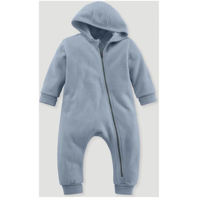 hessnatur Baby Softfleece Overall Regular aus Bio-Baumwolle - blau - Größe 50/56