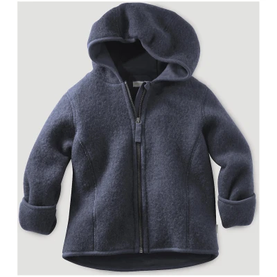 hessnatur Baby Wollfleece Jacke Regular aus Bio-Merinowolle - blau - Größe 74/80