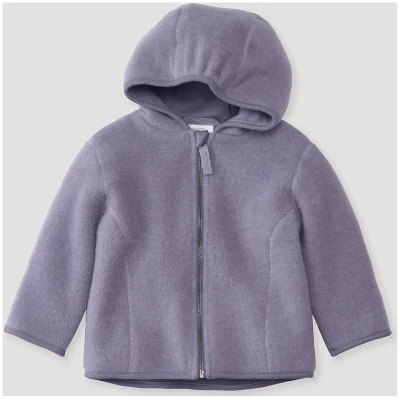 hessnatur Baby Wollfleece Jacke Regular aus Bio-Merinowolle - lila - Größe 62/68