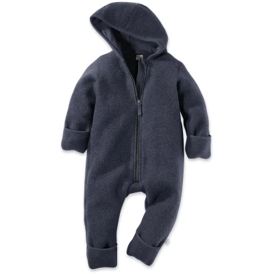 hessnatur Baby Wollfleece Overall Regular aus Bio-Merinowolle - blau - Größe 62/68