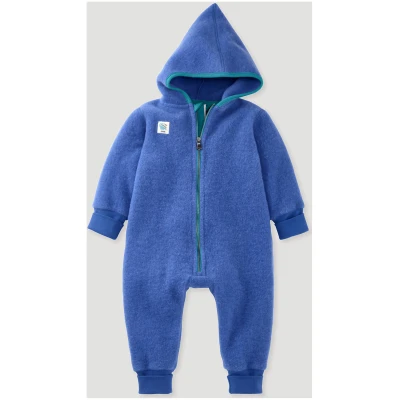 hessnatur Baby Wollfleece Overall Regular aus Bio-Merinowolle - blau - Größe 86/92