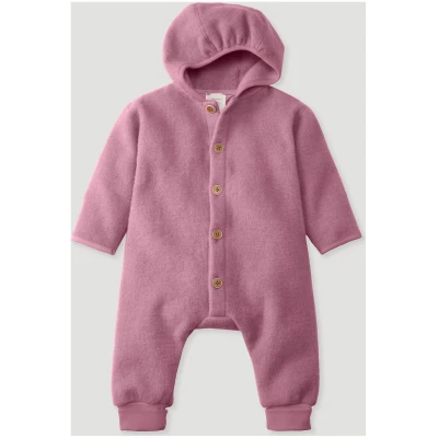 hessnatur Baby Wollfleece Overall Regular aus Bio-Merinowolle mit Bio-Baumwolle - rosa - Größe 98/104