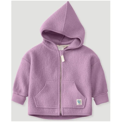 hessnatur Baby Wollwalk Jacke Relaxed aus Bio-Merinowolle - rosa - Größe 74/80