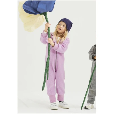 hessnatur Baby Wollwalk Overall Regular aus Bio-Merinowolle - rosa - Größe 98/104