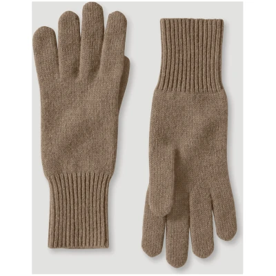 hessnatur Damen BetterRecycling Fingerhandschuhe aus Kaschmir - braun - Größe 1size