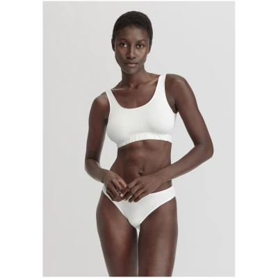 hessnatur Damen Bustier mit Softbund COTTON FEEL aus Bio-Baumwolle - weiß - Größe 36