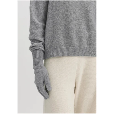 hessnatur Damen Fingerhandschuhe BETTER RECYCLING aus Kaschmir - grau - Größe 1size