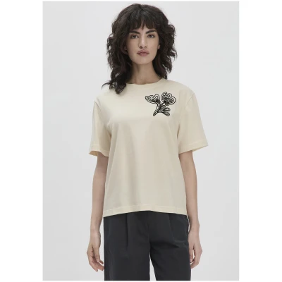 hessnatur Damen Heavy Jersey T-Shirt Oversize aus Bio-Baumwolle - natur - Größe 34