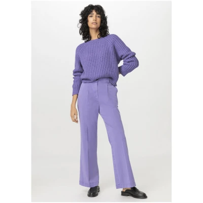 hessnatur Damen Hose Bundfalte Relaxed aus TENCEL™ Lyocell mit Bio-Baumwolle - lila - Größe 38