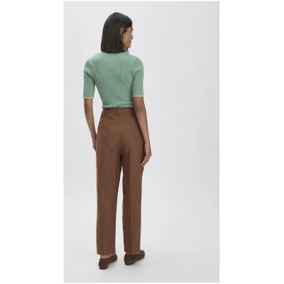 hessnatur Damen Hose Straight Leg Relaxed aus Leinen - braun - Größe 34