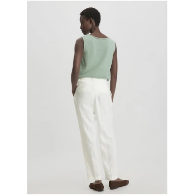 hessnatur Damen Hose Straight Leg Relaxed aus Leinen - weiß - Größe 34