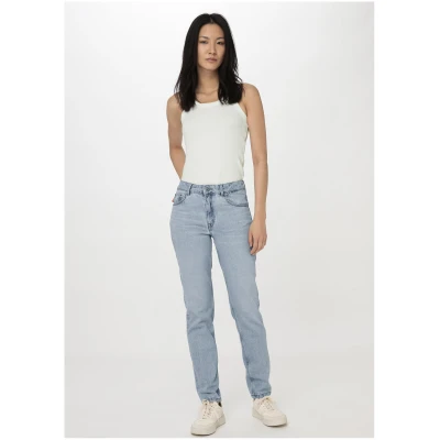 hessnatur Damen Jeans HANNA High Rise Mom aus Bio-Denim - blau - Größe 27/32