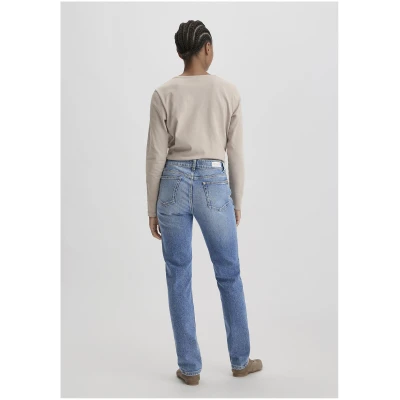 hessnatur Damen Jeans MARIE Mid Rise Straight aus Bio-Denim - blau - Größe 26/32