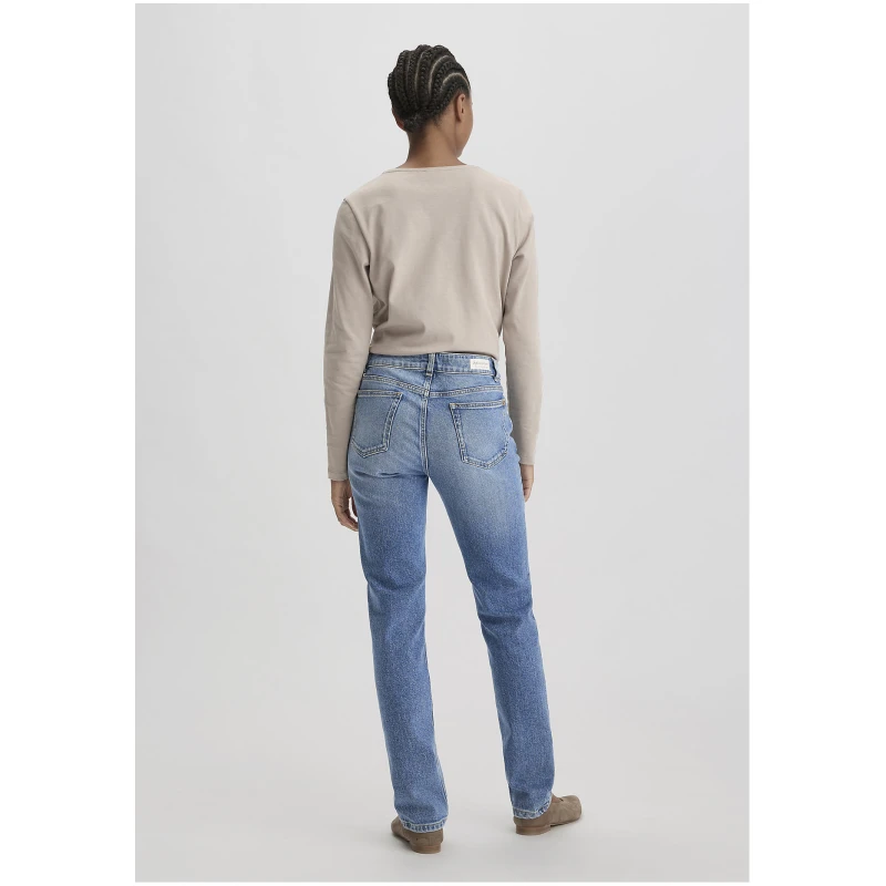 hessnatur Damen Jeans MARIE Mid Rise Straight aus Bio-Denim - blau - Größe 26/32