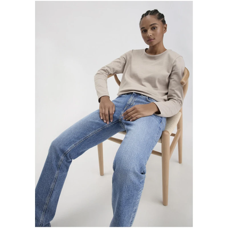 hessnatur Damen Jeans MARIE Mid Rise Straight aus Bio-Denim - blau - Größe 26/32