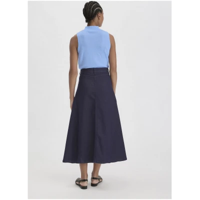 hessnatur Damen Jeans Rock Maxi Relaxed BETTER RECYCLING aus Bio-Denim - blau - Größe 34