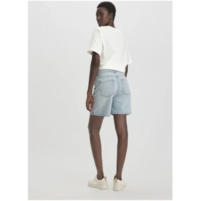 hessnatur Damen Jeans Shorts Relaxed aus Bio-Denim - blau - Größe 27