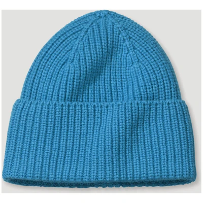 hessnatur Damen Mütze aus Bio-Merinowolle mit Bio-Baumwolle - blau - Größe One Size