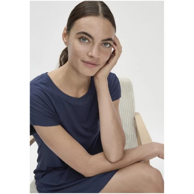 hessnatur Damen Nachthemd Regular PURE FLOW aus TENCEL™ Modal - blau - Größe 34
