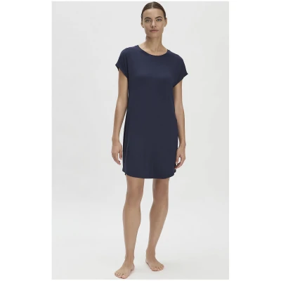 hessnatur Damen Nachthemd Regular PURE FLOW aus TENCEL™ Modal - blau - Größe 34