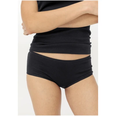 hessnatur Damen Panty Regular Cut 2er-Set PURE NATURE aus Bio-Baumwolle - schwarz - Größe 34