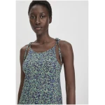 hessnatur Damen Print Jersey Kleid Midi Relaxed aus Bio-Baumwolle - grün - Größe 34