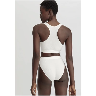 hessnatur Damen Ripp-Taillenslip High Waist SOFT RIB aus Bio-Baumwolle - weiß - Größe 34