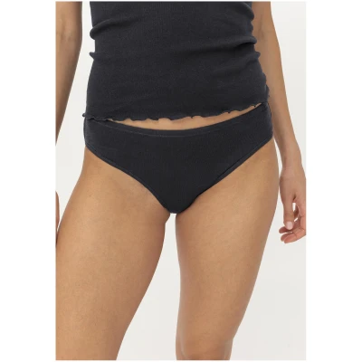 hessnatur Damen Slip Regular Cut 2er-Set PURE NATURE aus Bio-Baumwolle - schwarz - Größe 34