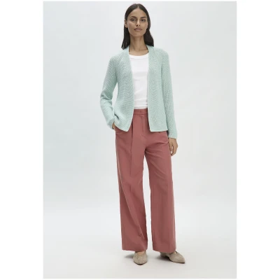 hessnatur Damen Strick Jacke Regular aus Bio-Baumwolle - grün - Größe L