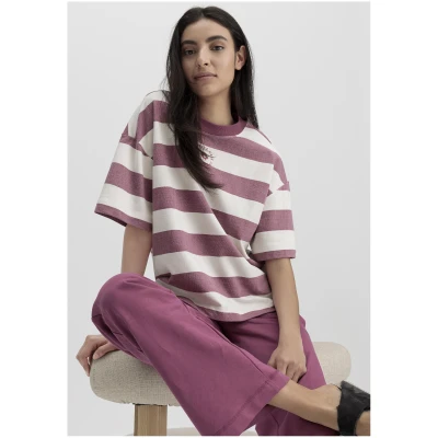 hessnatur Damen T-Shirt Cropped Oversize aus Bio-Baumwolle mit Kapok - natur - Größe 36