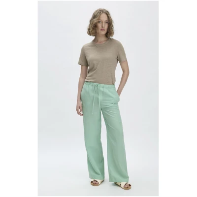 hessnatur Damen T-Shirt Relaxed aus Leinen und Bio-Baumwolle - beige - Größe 34