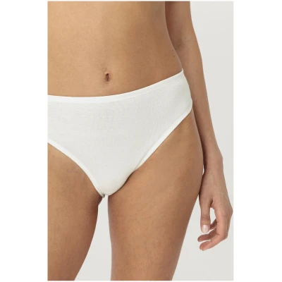hessnatur Damen Taillenslip High Waist 2er-Set PURE NATURE aus Bio-Baumwolle - weiß - Größe 34