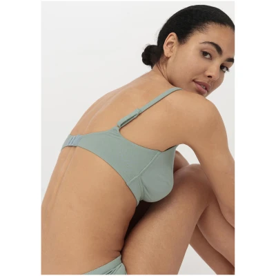 hessnatur Damen Triangel-BH aus Bio-Baumwolle und Tencel™Modal - grün - Größe 80E