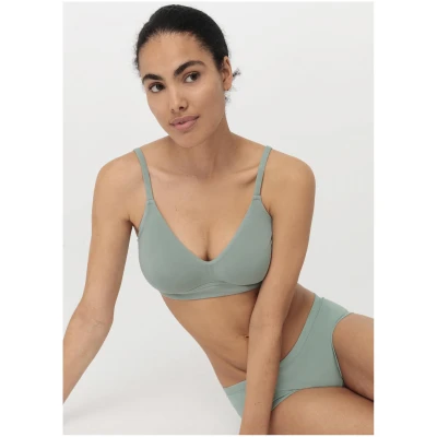 hessnatur Damen Triangel-BH aus Bio-Baumwolle und Tencel™Modal - grün - Größe 80E