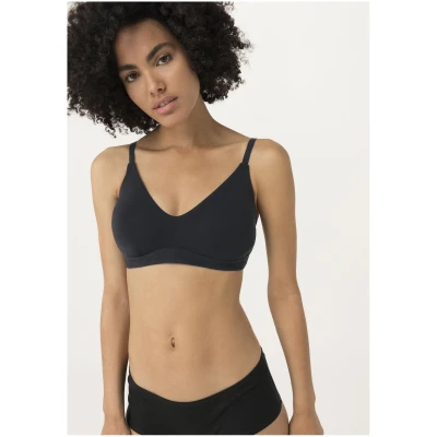 hessnatur Damen Triangel-BH aus Bio-Baumwolle und Tencel™Modal - schwarz - Größe 85D