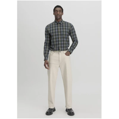 hessnatur Herren Flanell Hemd Regular aus Bio-Baumwolle - grün - Größe XS (37/38)