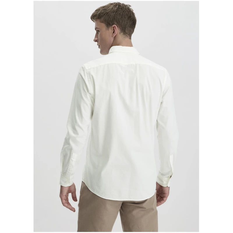 hessnatur Herren Oxford Hemd Regular aus Bio-Baumwolle - weiß - Größe L (41/42)