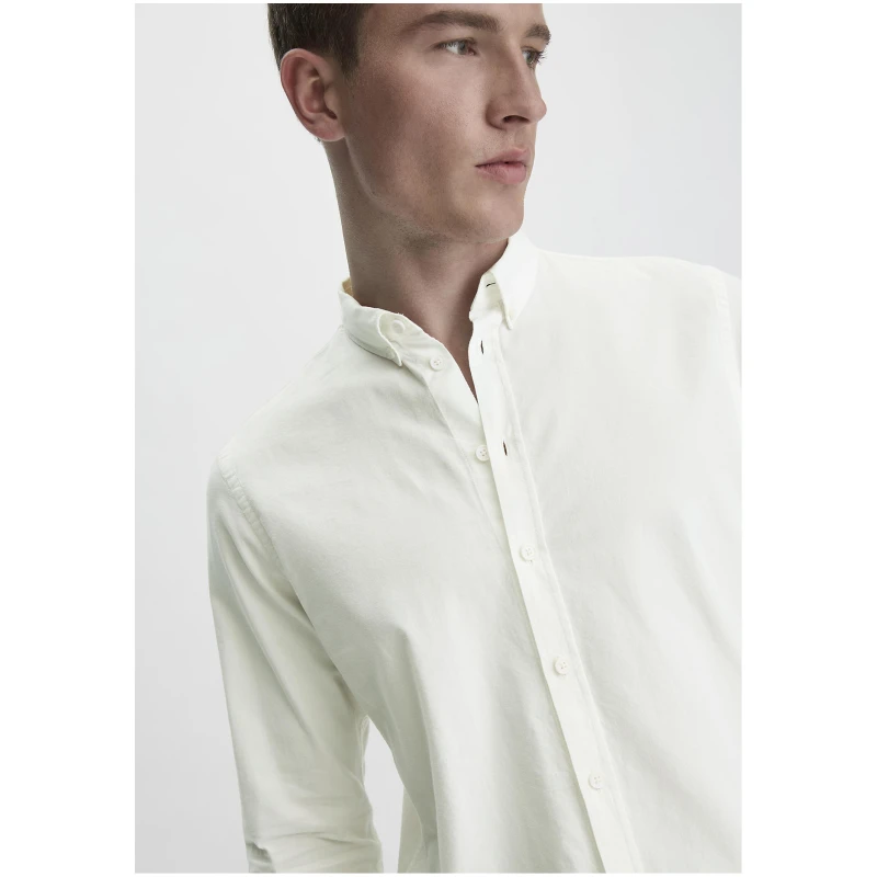 hessnatur Herren Oxford Hemd Regular aus Bio-Baumwolle - weiß - Größe L (41/42)