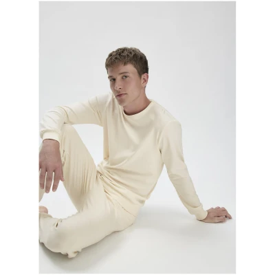 hessnatur Herren Pyjama Regular PURE NATURE aus Bio-Baumwolle - natur - Größe 46